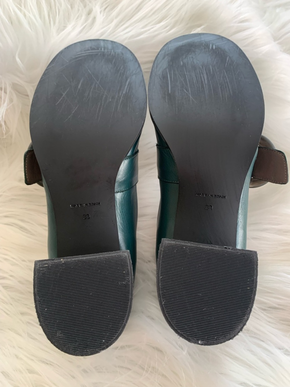 DNA footwear “Mary Jane” deep green leather block heel shoes Size 39 VVGUC - Picture 6 of 16